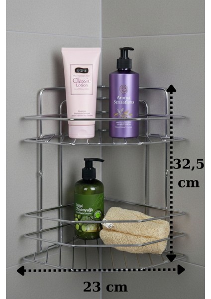 2 Katlı Banyo Köşeliği, Paslanmaya Dayanıklı Şampuanlık, Banyo Düzenleyici Organizer fiyatları
