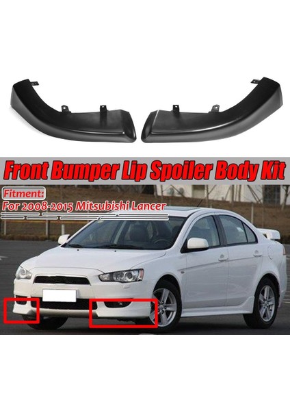 2pcs Araba Ön Tampon Ayırıcı Dudak Spoyler Gövde Kiti Difüzör Koruyucu Mitsubishi Lancer 2008-2018 (Yurt Dışından) modelleri