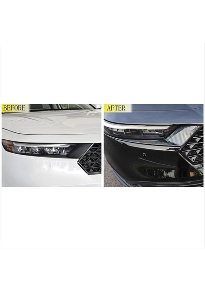Honda Accord Için 2023 2024 11 Araba Far Kafası Işık Lambası Kaş Kapağı Kalıplama Trim Accessorie (Abs Karbon Fiber) (Yurt Dışından) fırsatları