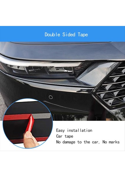 Honda Accord Için 2023 2024 11 Araba Far Kafası Işık Lambası Kaş Kapağı Kalıplama Trim Accessorie (Abs Karbon Fiber) (Yurt Dışından) indirimleri