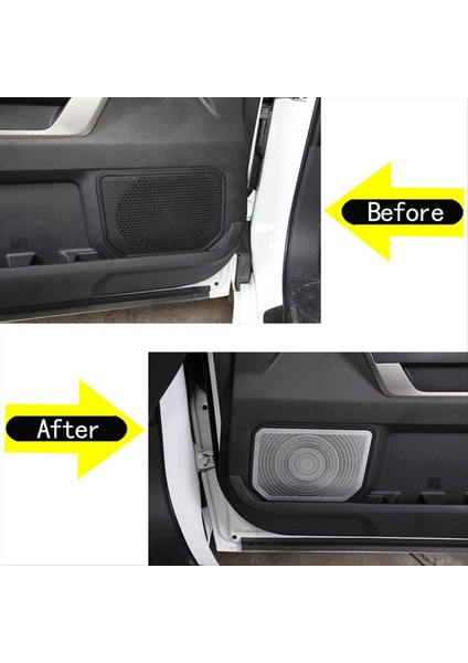 Toyota Tundra Sequoia Için Araba Iç Kapı Hoparlör Korna Kapak Trim Kiti 2022 2023 Paslanmaz Çelik Accessorise Gümüş (Yurt Dışından) fırsatları