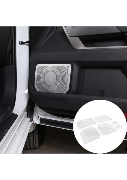 Toyota Tundra Sequoia Için Araba Iç Kapı Hoparlör Korna Kapak Trim Kiti 2022 2023 Paslanmaz Çelik Accessorise Gümüş (Yurt Dışından) indirimleri