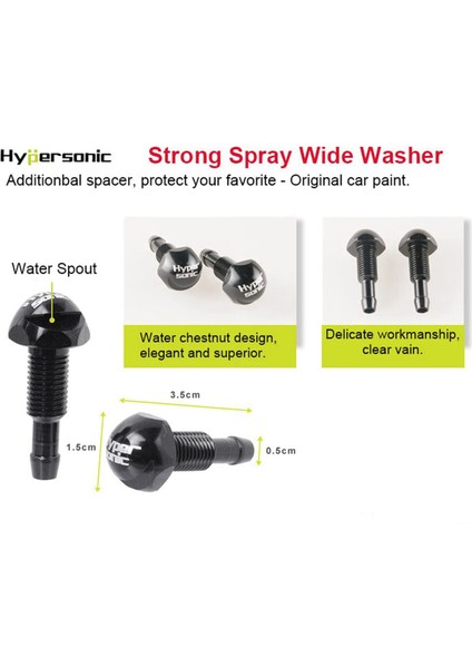 Hipersonik 4pcs Araba Evrensel Ön Cam Silecek Yıkayıcı Sprey Nozul (Yurt Dışından) fırsatları