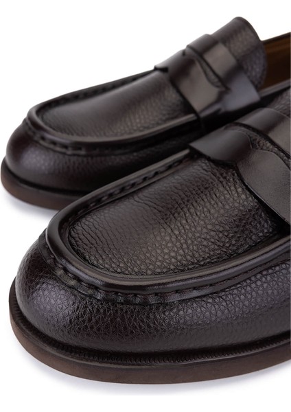 Erkek Hakiki Deri Kahverengi Loafer Ayakkabı 537 3819 Erk Ayk SK25-26 Kahve Dr/gyk modelleri