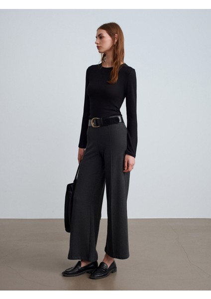 71941 Beli Lastikli Geniş Paça Eşofman-Antrasit M