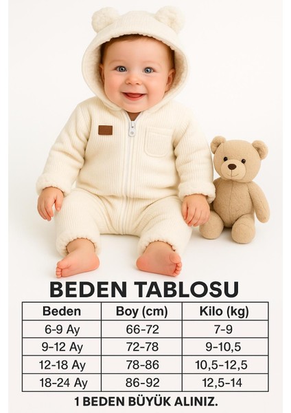 Aki Moda Kids Kız Erkek Bebek Astranot Tulumkapüşonlu Patiksiz Içi Welsoft Dışıkadife 1 Bedebbüyükalınız fiyatları
