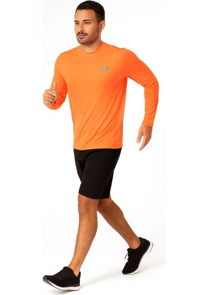 Erkek Premium Spor Uzun Kollu Tişört – Turuncu Performans Training