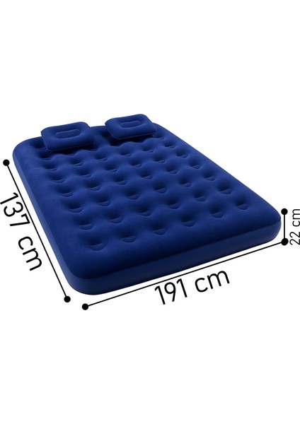 Çift Kişilik Şişme Yatak Pompa ve 2 Yastık Dahil Set 191 cm x 137 cm x 22 cm fiyatları
