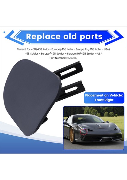 Araba Ön Tampon Far Yıkayıcı Kapak Kapakları Ferrari 458 Örümcek Italia Far Sprey Nozul 82763510 Sağ (Yurt Dışından) indirimleri