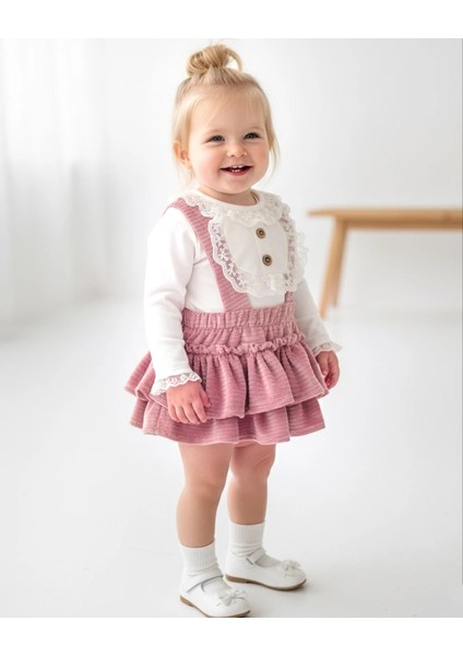 Linda Kız Bebek Salopet Takımı