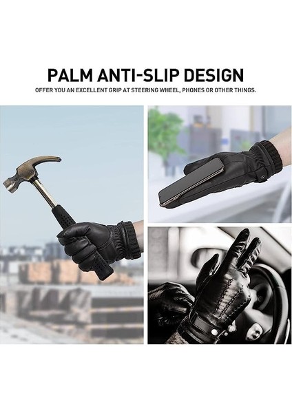 Bıson Denım Hakiki Deri Dokunmatik Eldiven – Smartphone Uyumlu indirimleri