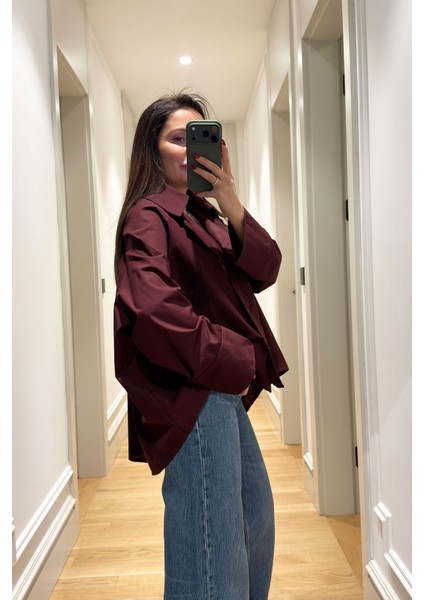 Reglan Kol Tasarım Premium Gömlek- Bordo indirimleri