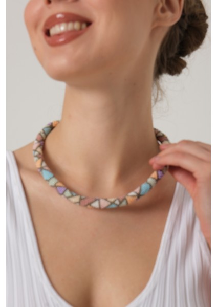 Afrika Desenli Bohem Kolye