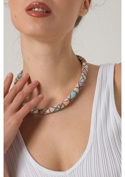 Afrika Desenli Bohem Kolye