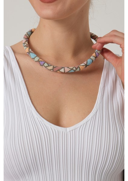 Afrika Desenli Bohem Kolye