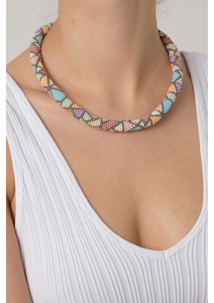 Afrika Desenli Bohem Kolye