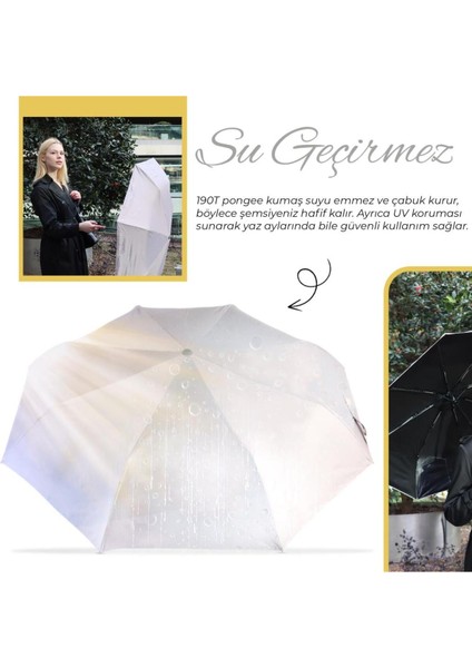 Açık Gri Tam Otomatik Uv Şemsiye, Rüzgar Dayanıklı, Hızlı Kuruyan, Çanta Boy modelleri