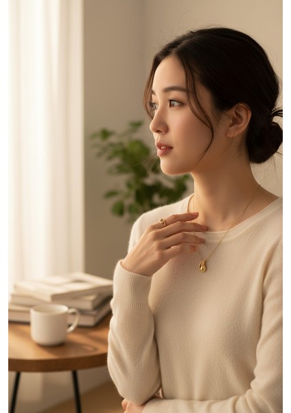 Damla Figürlü Bombeli Sarı Ayar Altın Kolye fırsatları