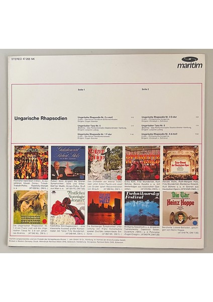 Ungarische Rhapsodien Lp Plak (Orjinal Dönem Alman Baskı Plak) fiyatları
