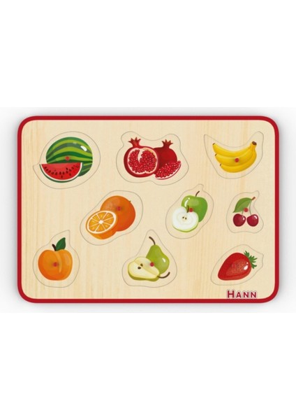 Renkli Ahşap Eğitici Yapboz Meyve Temalı, Çocuklar Için Eğlenceli ve Öğretici Oyun