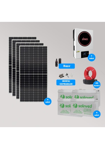 6.2 Kw Hazır Solar Bağ Evi Paketi Kolay Kurulum - Minimum Paket