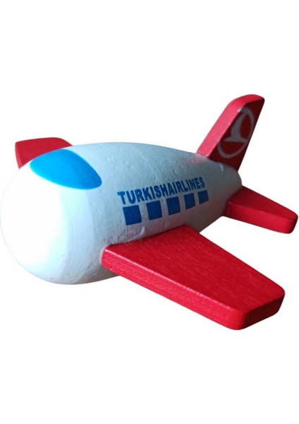 Renkli Ahşap Mini Dekoratif Uçak, 7 Cm, Şık ve Zarif Ev Dekorasyonu Parçası.