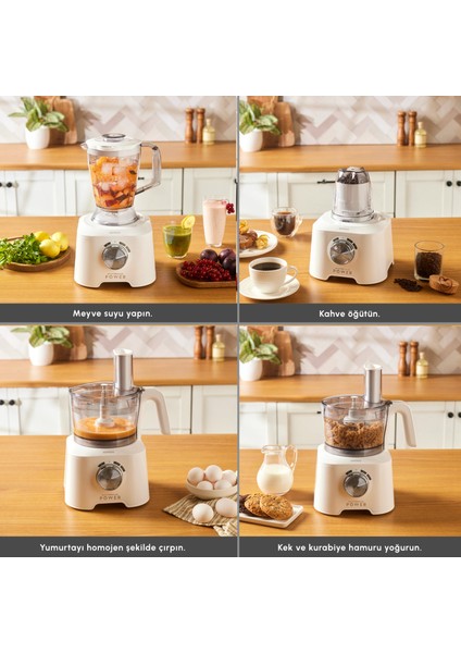 Mastermaid Power Multifunctional 10 In 1 Mutfak Robotu Matte White 2000W