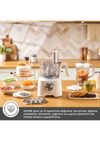 Mastermaid Power Multifunctional 10 In 1 Mutfak Robotu Matte White 2000W