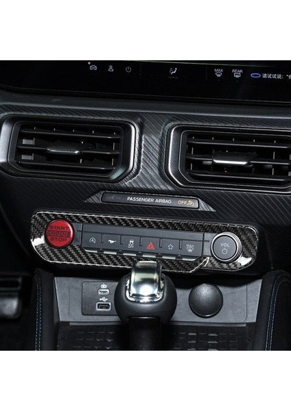 Gerçek Karbon Fiber Çıkartma Arabası Merkezi Kontrol Yıldız Düğmesi Panel Ford Mustang Gt 2024 2025 Için Iç Kaplama (Yurt Dışından) modelleri