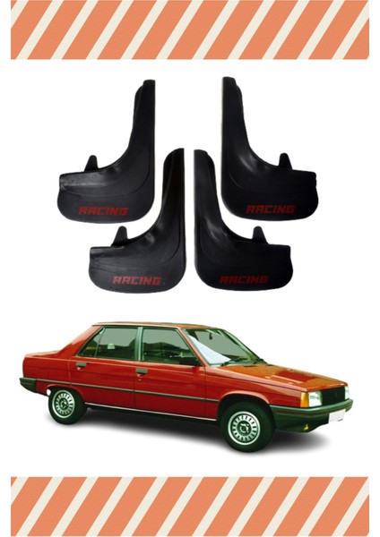 Renault R9 Racing Yazılı 4'lü Tozluk Çamurluk Paçalık