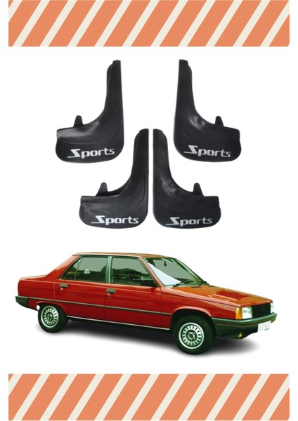 Renault R9 Sports Yazılı 4'lü Tozluk Çamurluk Paçalık