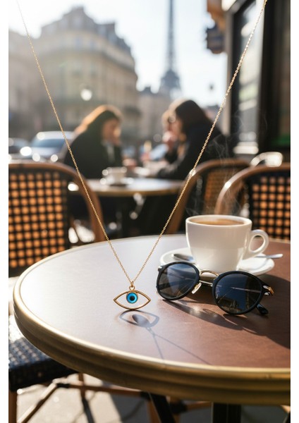Nazar Boncuklu Koruyucu Göz Figürlü 14 Ayar Altın Kolye fiyatları