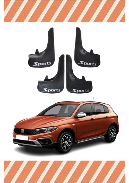 Fiat Egea Cross Tüm Kasalar Sports Yazılı 4'lü Tozluk Çamurluk Paçalık
