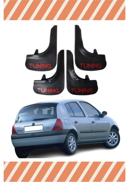 Renault Clio 2 Hb 1998-206 Tunıng Yazılı 4'lü Tozluk Çamurluk Paçalık