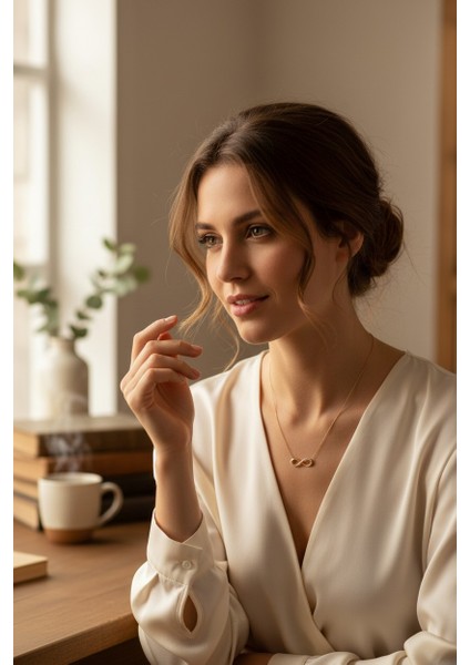 Sonsuzluk Figürlü Zirkon Taşlı Sarı Altın 14 Ayar Altınkolye fırsatları