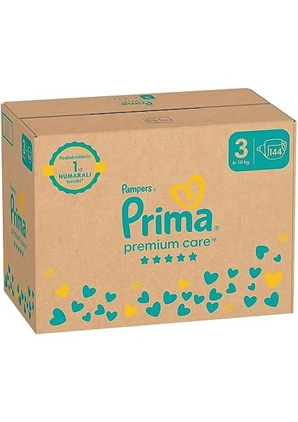 Prima Premium Care Bebek Bezi 3 Numara 144 Adet Aylık Fırsat Paketi modelleri