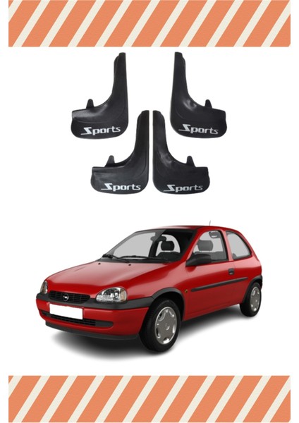 Opel Corsa B 1993-2000 Sports Yazılı 4'lü Tozluk Çamurluk Paçalık