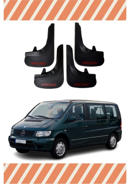 Mercedes Vito Racing Yazılı 4'lü Tozluk Çamurluk Paçalık