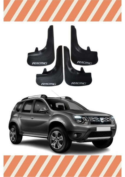 Dacia Duster 2010-2017 Racing Yazılı 4'lü Tozluk Çamurluk Paçalık