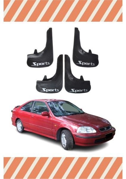 Honda Civic 1995-2001 Sports Yazılı 4'lü Tozluk Çamurluk Paçalık