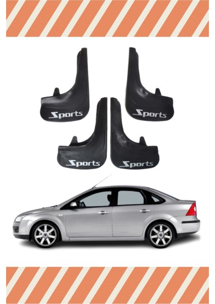 Ford Focus 2 Sd 2005-2011 Sports Yazılı 4'lü Tozluk Çamurluk Paçalık