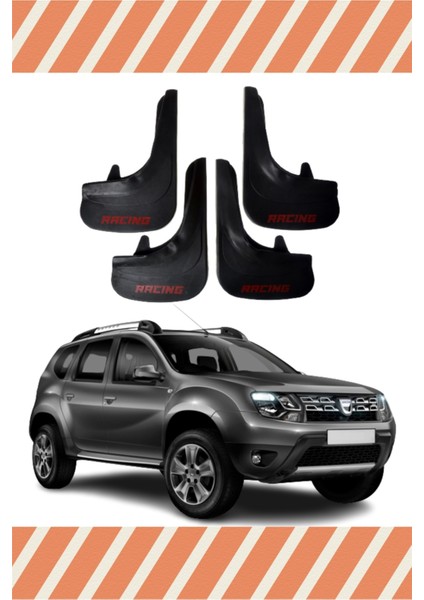 Dacia Duster 2010-2017 Racing Yazılı 4'lü Tozluk Çamurluk Paçalık