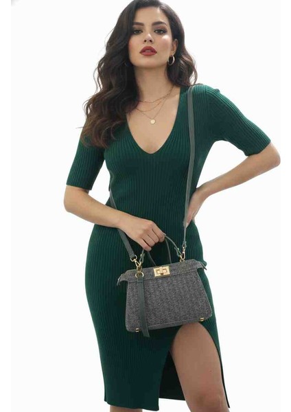 Premium Gri Mini Top Handle Kadın Omuz ve El Çantası– Altın Tokalı Şık Tasarım fiyatları