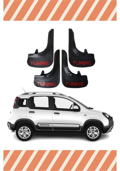 Fiat Panda Tunıng Yazılı 4'lü Tozluk Çamurluk Paçalık