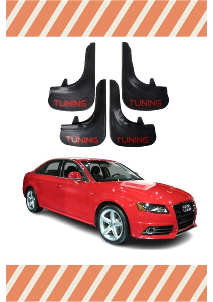 Audi A4 4'lü Tunıng Yazılı Tozluk Çamurluk Paçalık