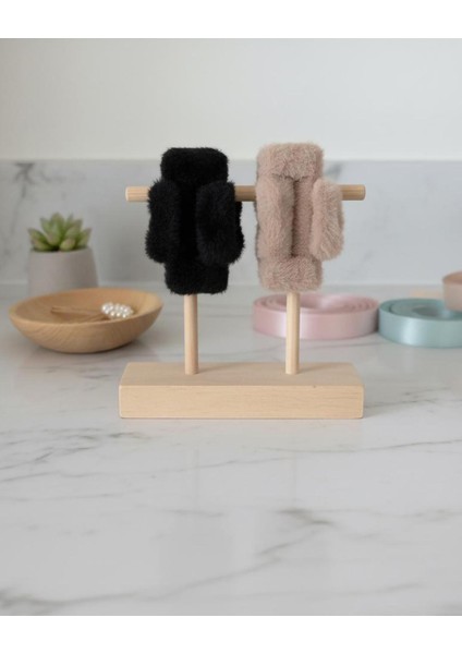 Peluş Kürk Mandallı Toka Küçük Siyah fiyatları