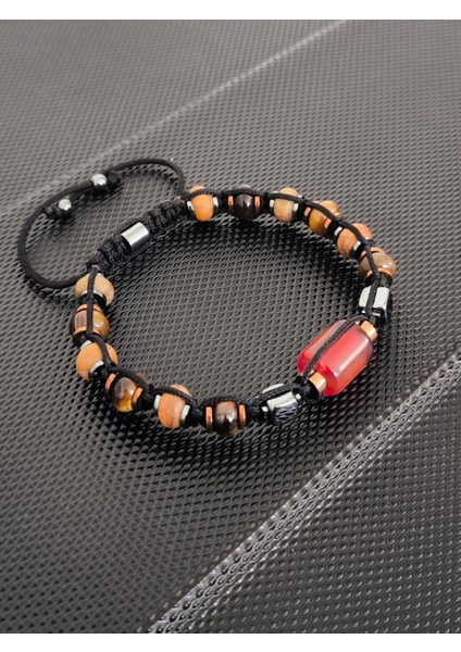 Sıkma Kehribar-Kaplangözü-Jasper Doğaltaş Bileklik Takı Aksesuar Erkek Bileklik modelleri