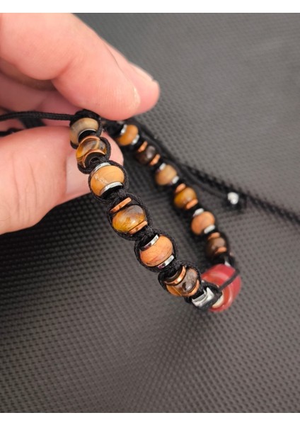 Sıkma Kehribar-Kaplangözü-Jasper Doğaltaş Bileklik Takı Aksesuar Erkek Bileklik fırsatları