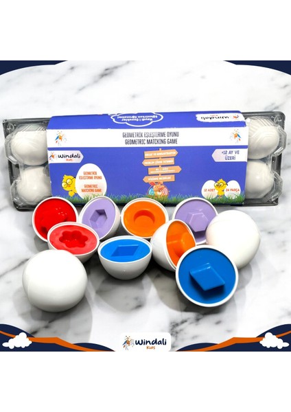 Çocuklar Için Renkli Yumurta Birleştirme Zeka ve Koordinasyon Seti 12'li fiyatları