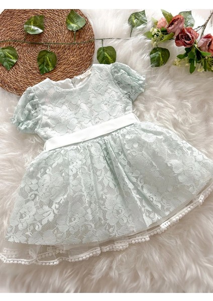 Emma Kız Çocuk Güpür Detaylı Elbise